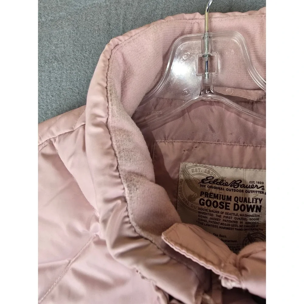 Eddie Bauer Vest Women Medium Pink Goose Down Quilted Puffer Gorpcore Outdoor